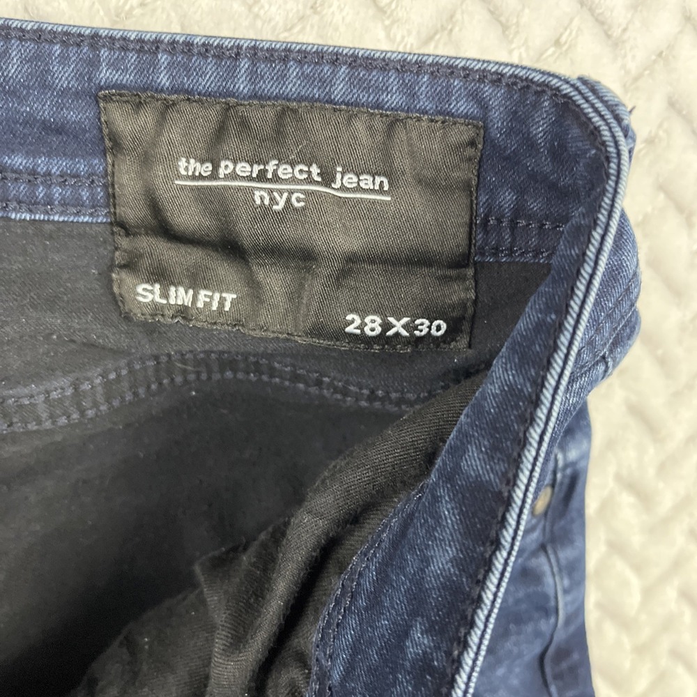 The Perfect Jean NYC Jeans Mens 28x30 Blue Slim Fit Stretch Premium Denim - Picture 4 of 11